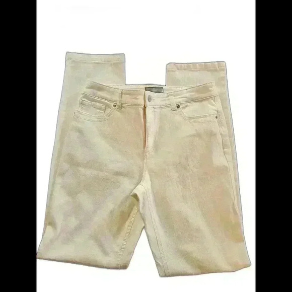 Chicos Cream Color Straight Leg Jeans .5 Tall - Picture 1 of 7